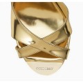 Jimmy Choo Perfume 105mm Gold Mirror Cork Wedges Slippers