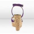 Jimmy Choo Papyrus 120mm Purple Suede Cork Wedge Sandals